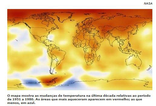 Foto Mapa ONU aquecimento global